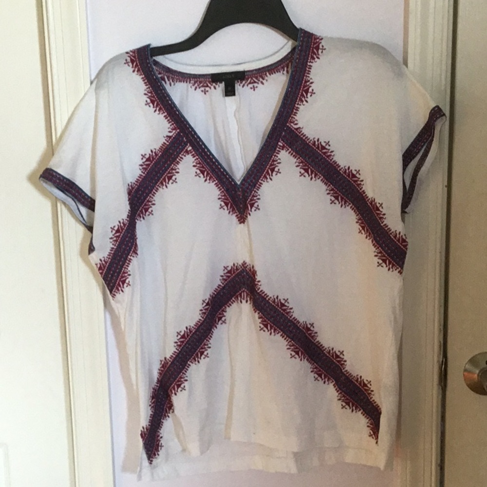 J Crew pretty embroidered top size medium